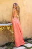 Te Amo Linen Maxi Dress Coral sold by Verge Girl