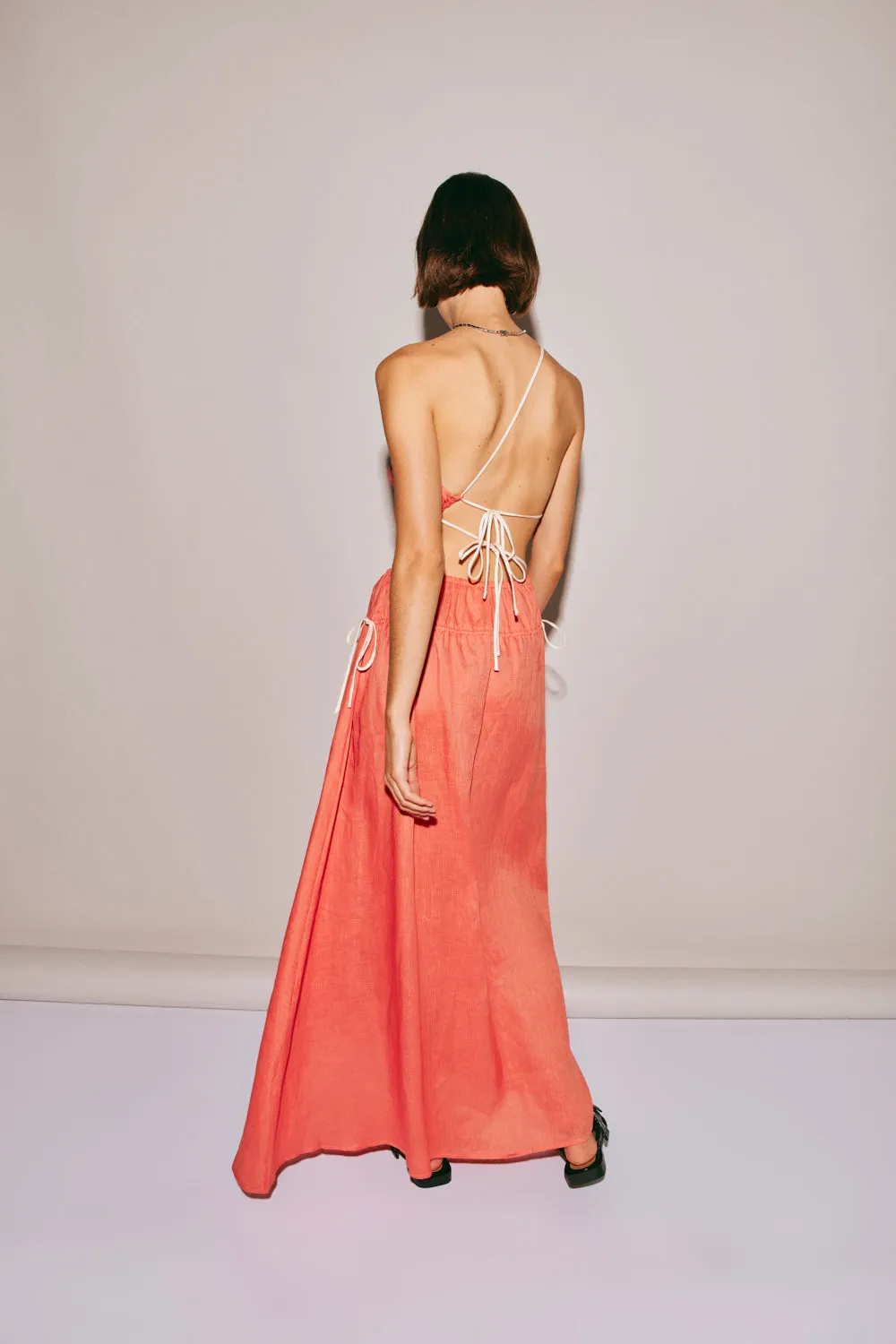 Te Amo Linen Maxi Dress Coral sold by Verge Girl product image thumbnail 5