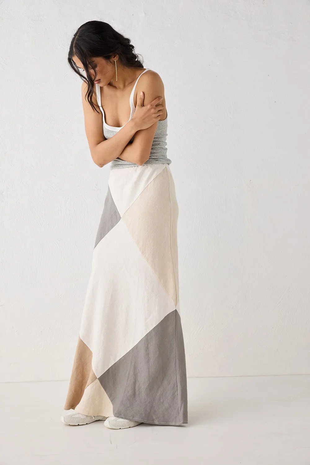Valencia Bias Cut Linen Maxi Skirt Charcoal sold by Verge Girl product image thumbnail 4