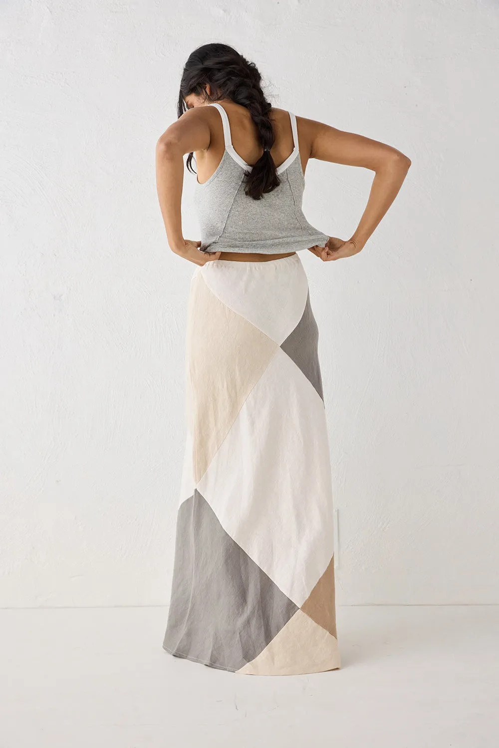 Valencia Bias Cut Linen Maxi Skirt Charcoal sold by Verge Girl product image thumbnail 2
