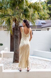 Rosa Bias Cut Maxi Dress Stripe sold by Verge Girl