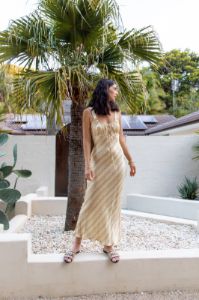 Rosa Bias Cut Maxi Dress Stripe sold by Verge Girl