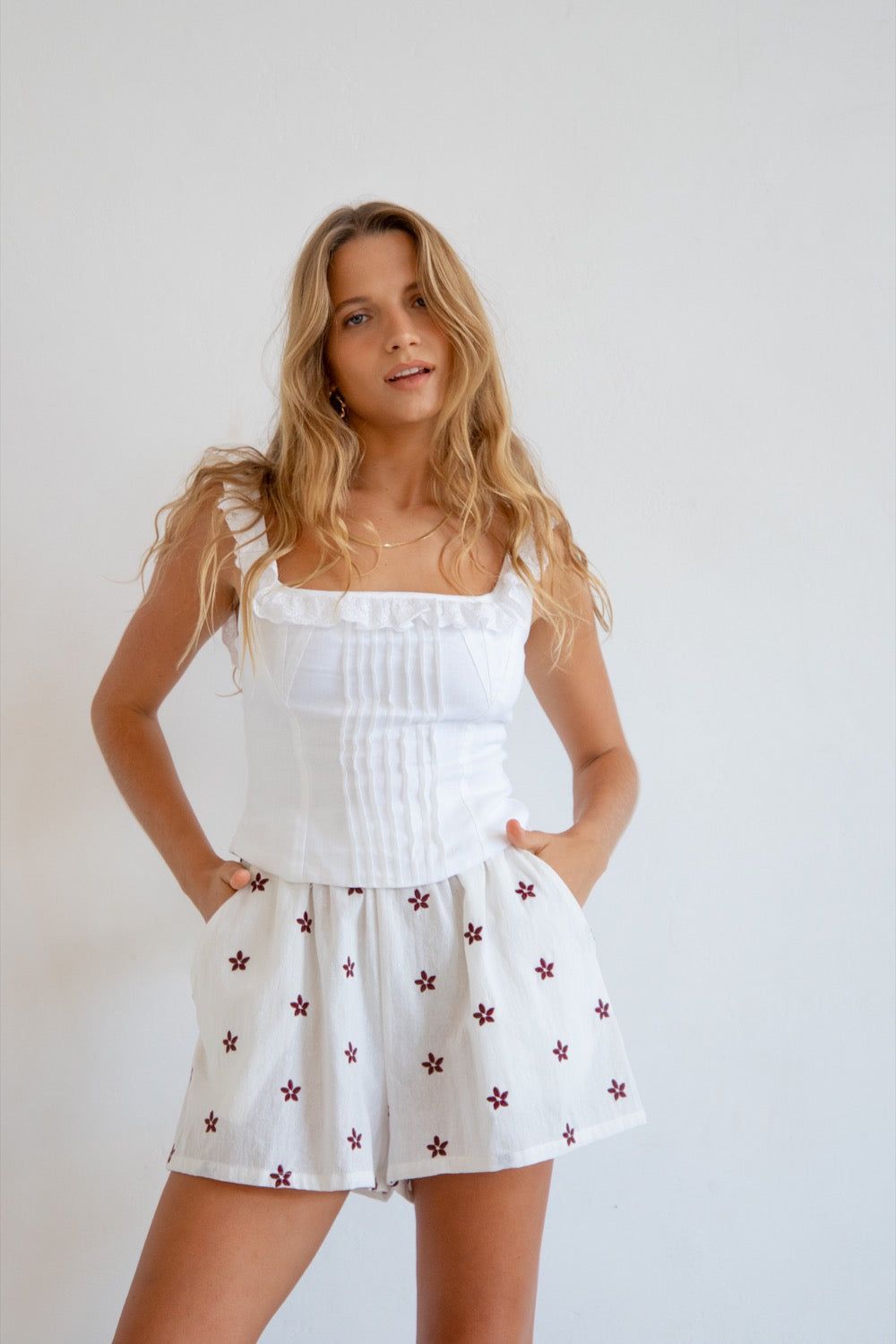 Le Voyage Shorts White sold by Verge Girl