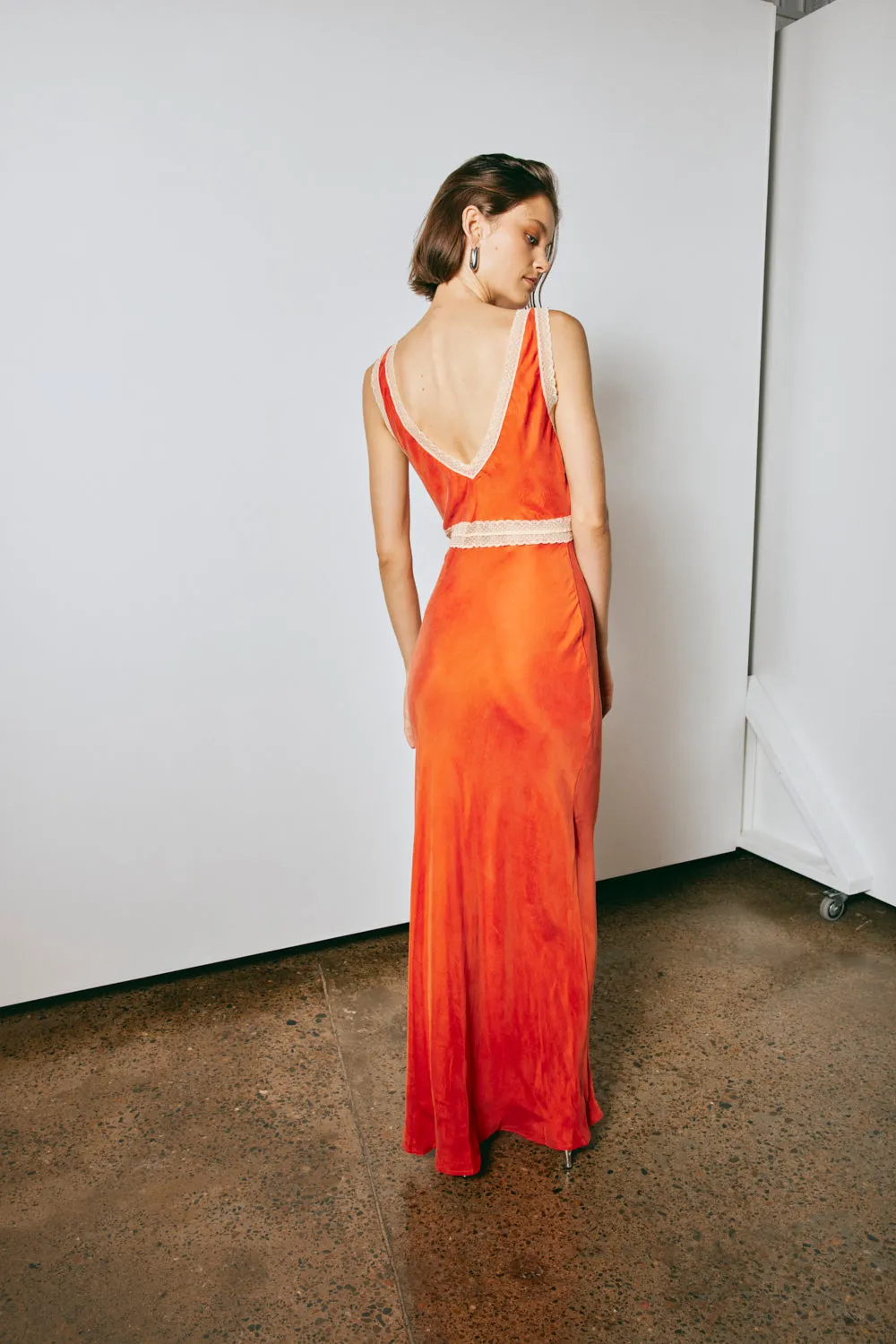 Meet Me On The Dance Floor Bias Cut Maxi Dress Orange sold by Verge Girl product image thumbnail 4