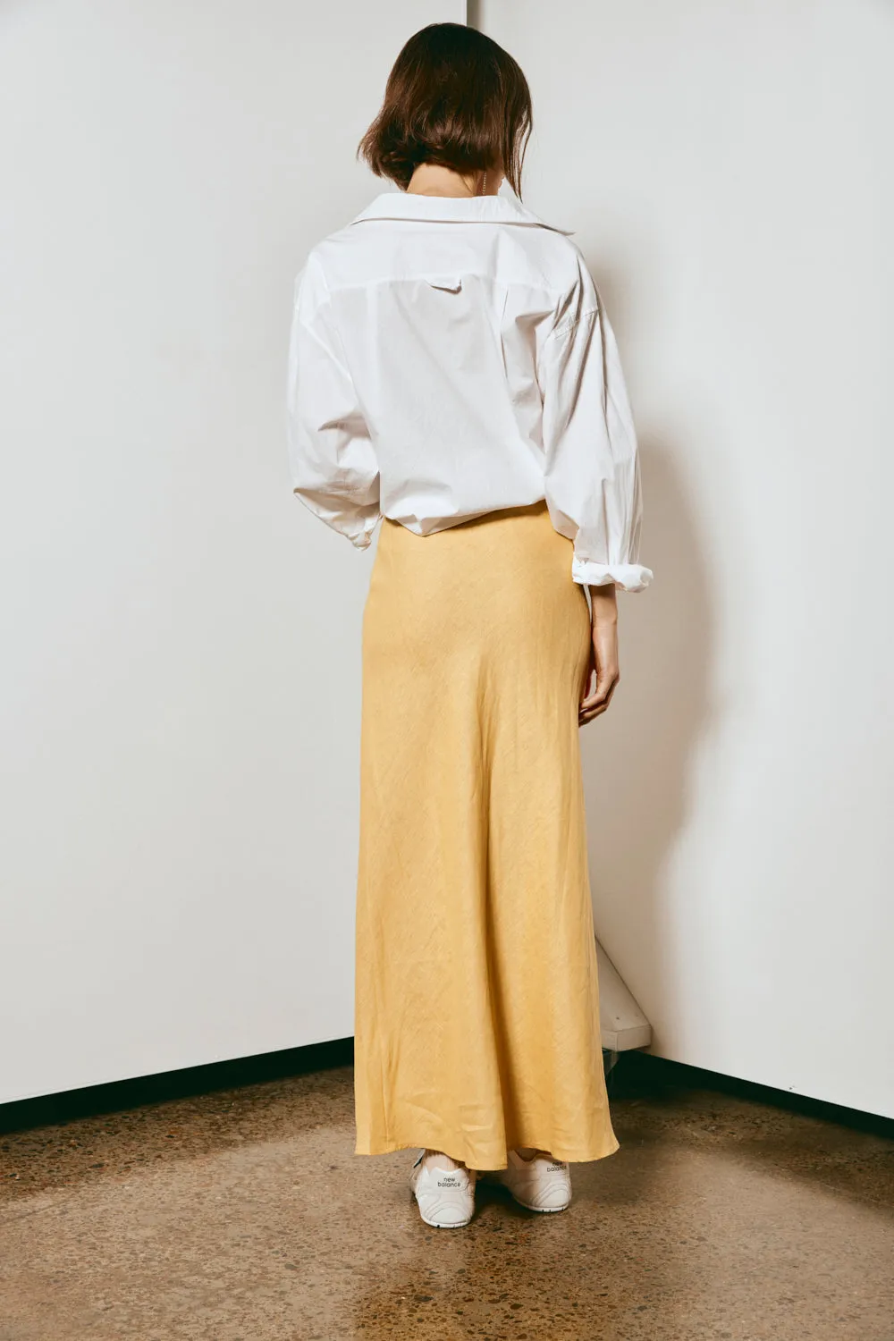 Italian Streets Linen Bias Cut Maxi Skirt Yellow sold by Verge Girl product image thumbnail 2