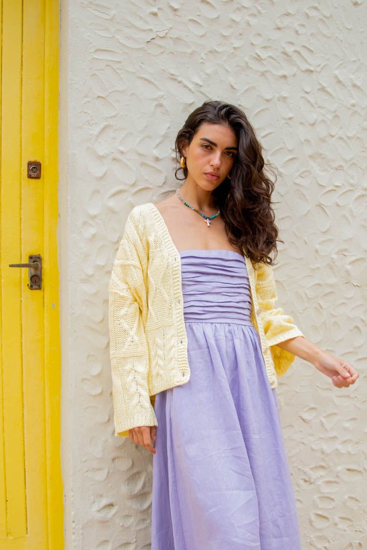 VRG GRL Lola Knit Cardigan // Lemon sold by Verge Girl product image thumbnail 3