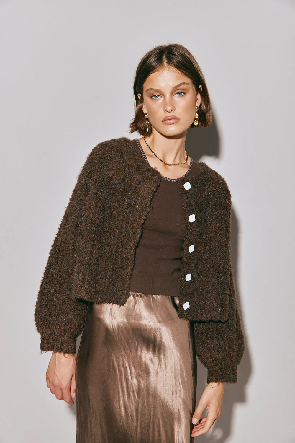 Elsie Knit Cardigan Chocolate sold by Verge Girl product image thumbnail 5