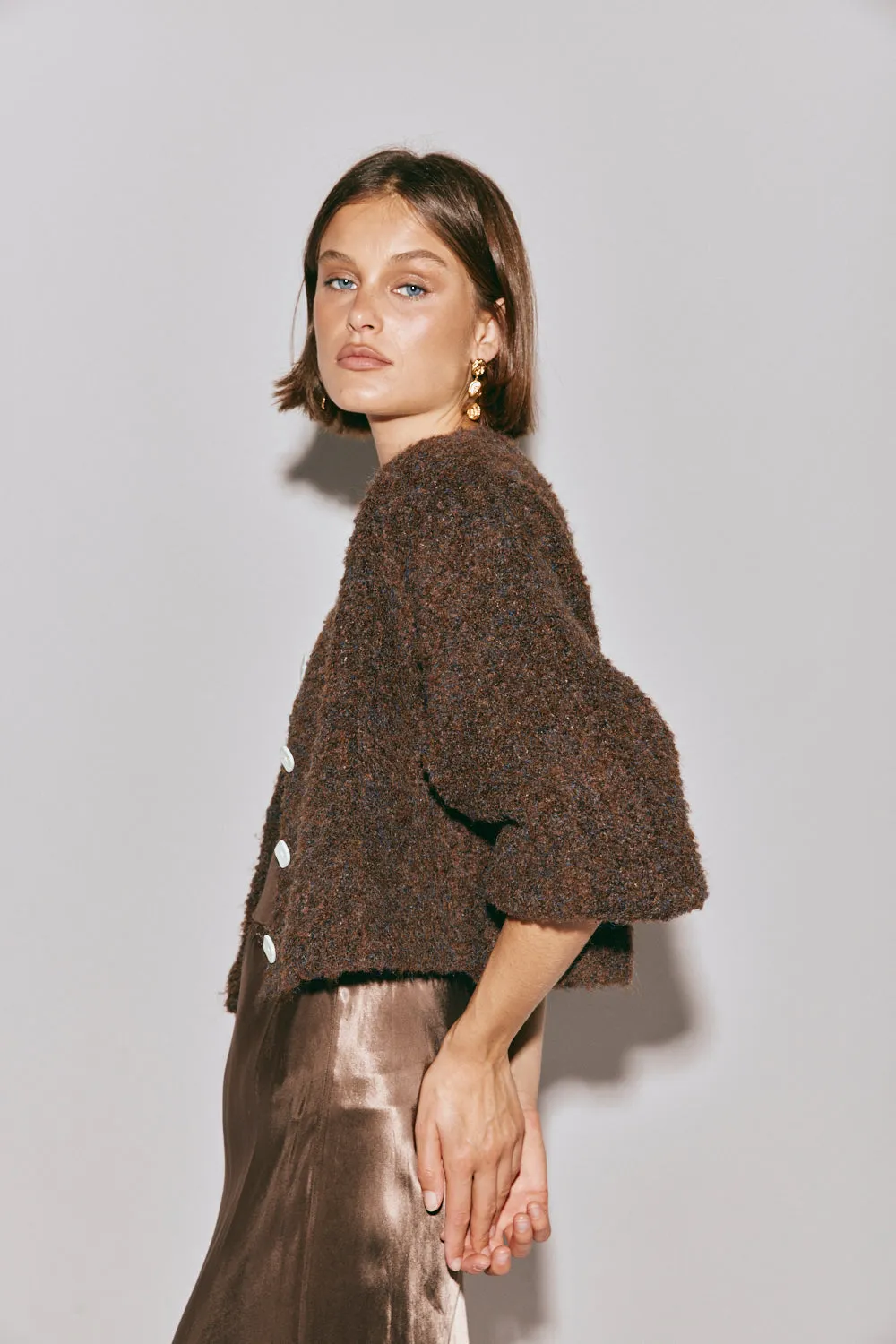 Elsie Knit Cardigan Chocolate sold by Verge Girl product image thumbnail 3