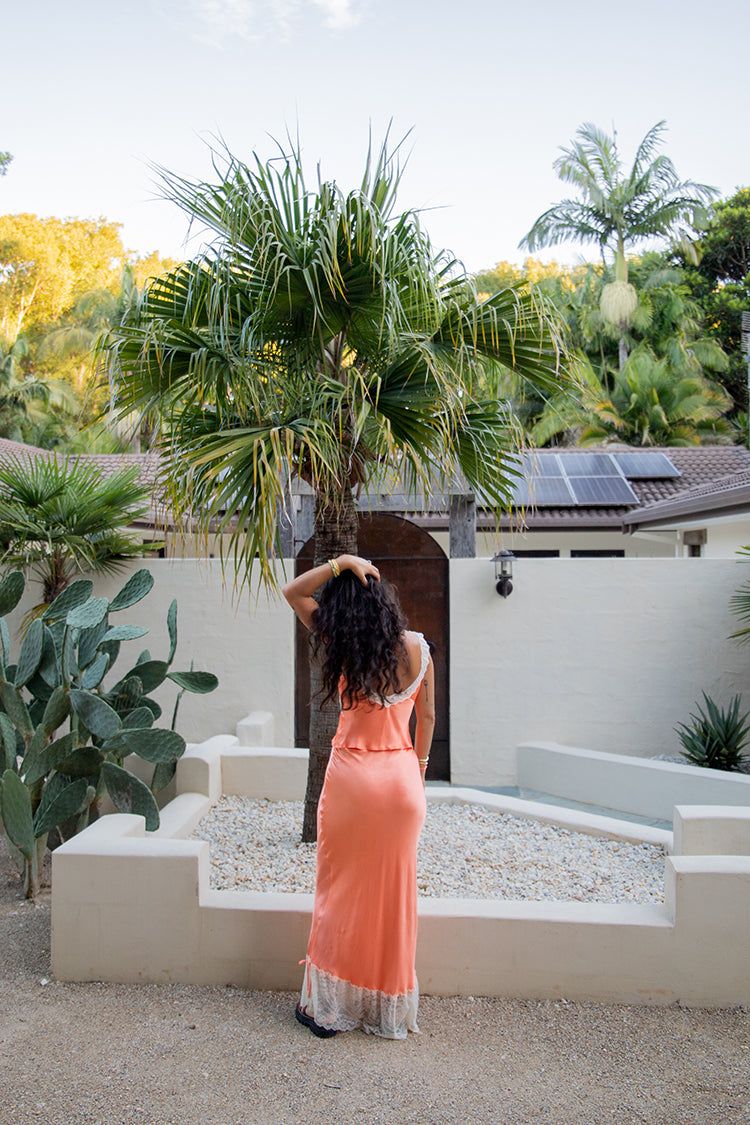 Trouble With Us Bias Cut Maxi Skirt Orange sold by Verge Girl product image thumbnail 4