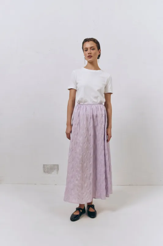 Solara Midi Skirt Lilac sold by Verge Girl