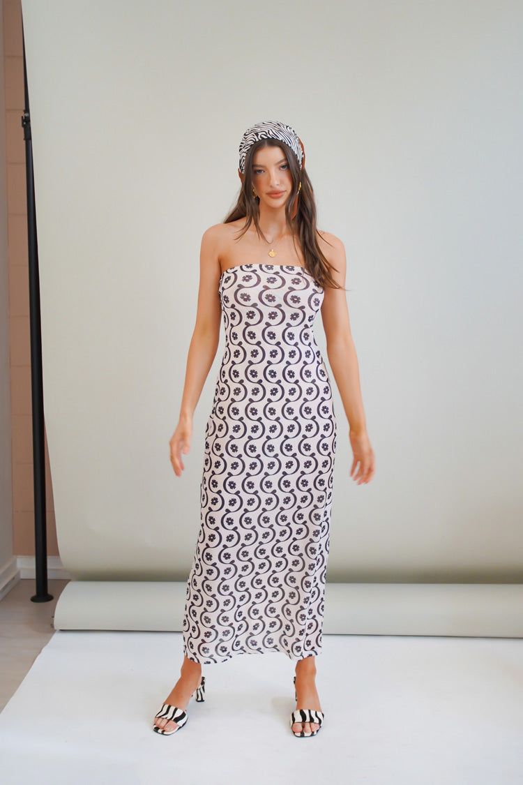 VRG GRL Champs-Elysée Mesh Midi Dress // Floral sold by Verge Girl product image thumbnail 7