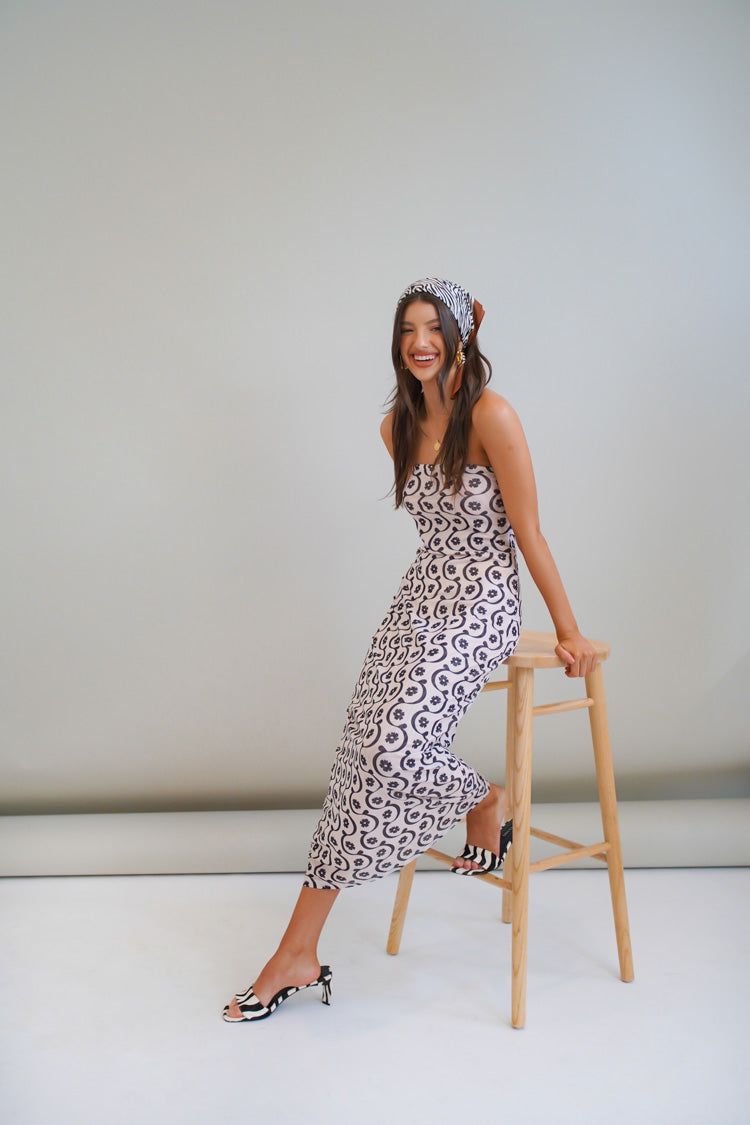 VRG GRL Champs-Elysée Mesh Midi Dress // Floral sold by Verge Girl product image thumbnail 3