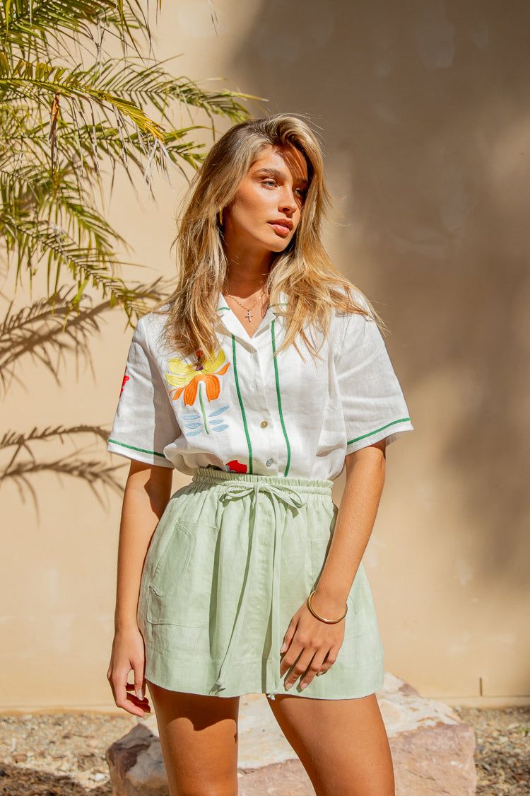VRG GRL Fleuriste Linen Shirt sold by Verge Girl product image thumbnail 4