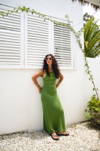 VRG GRL Under The Sun Knit Maxi Dress // Olive sold by Verge Girl