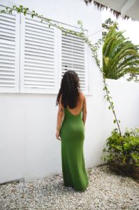 VRG GRL Under The Sun Knit Maxi Dress // Olive sold by Verge Girl