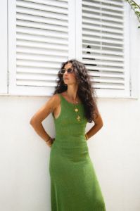VRG GRL Under The Sun Knit Maxi Dress // Olive sold by Verge Girl
