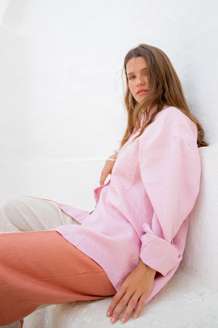 San Antonio Linen Shirt Blush sold by Verge Girl product image thumbnail 6