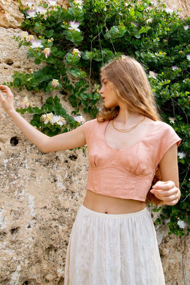 Camille Linen Top Blush sold by Verge Girl product image thumbnail 3