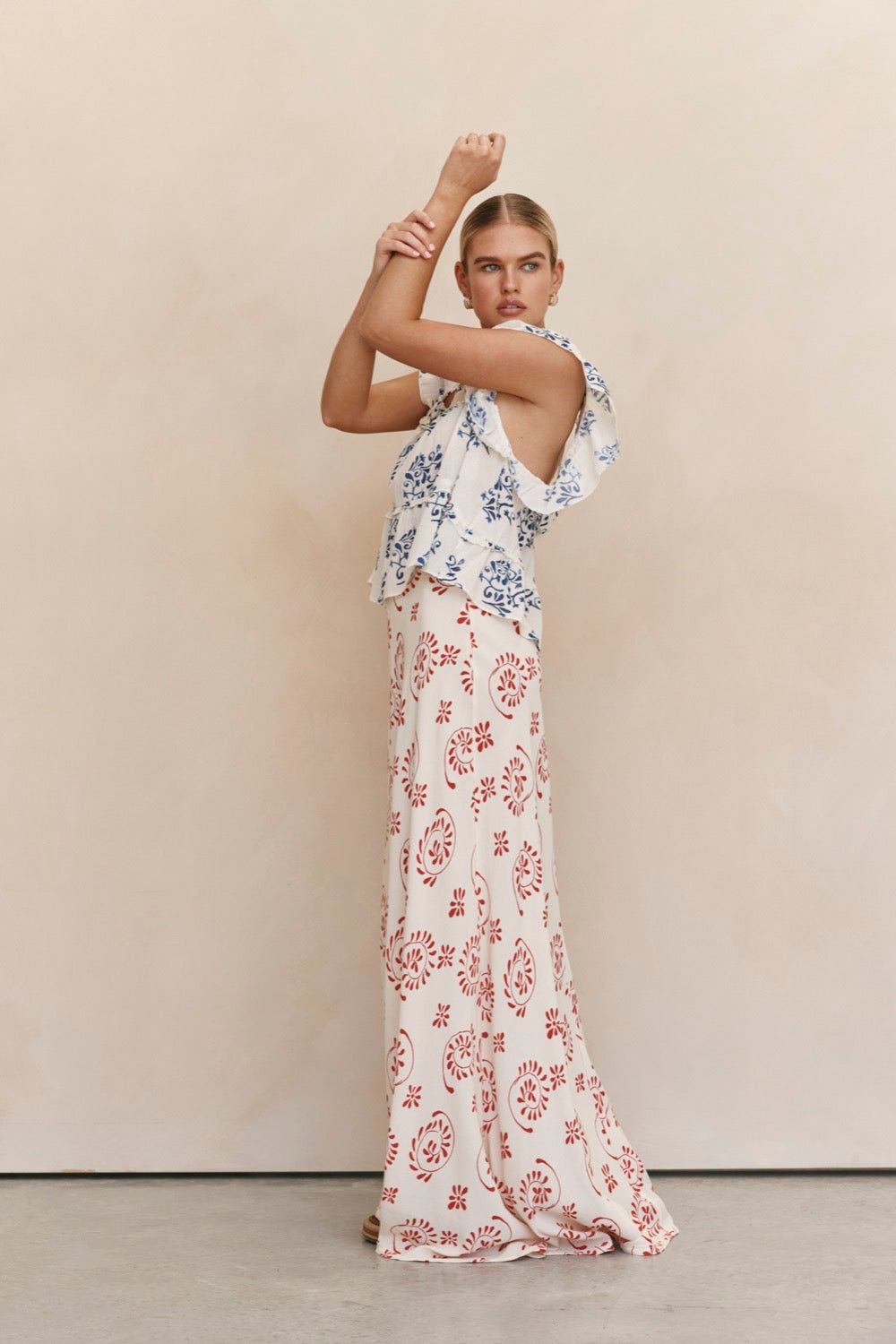 Carmine Bias Cut Maxi Skirt Blyss sold by Verge Girl product image thumbnail 4