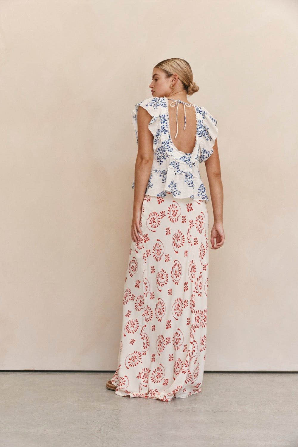 Carmine Bias Cut Maxi Skirt Blyss sold by Verge Girl product image thumbnail 3