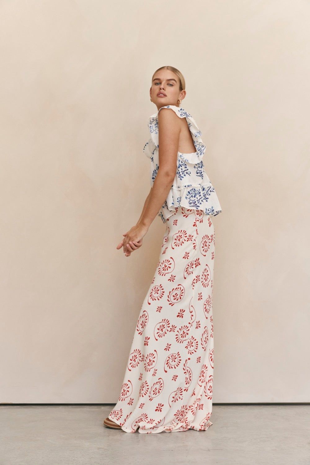 Carmine Bias Cut Maxi Skirt Blyss sold by Verge Girl product image thumbnail 2