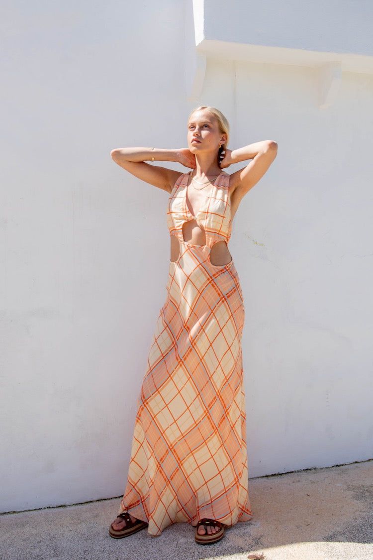 VRG GRL Style Icon Bias Cut Maxi Dress // Sorbet sold by Verge Girl