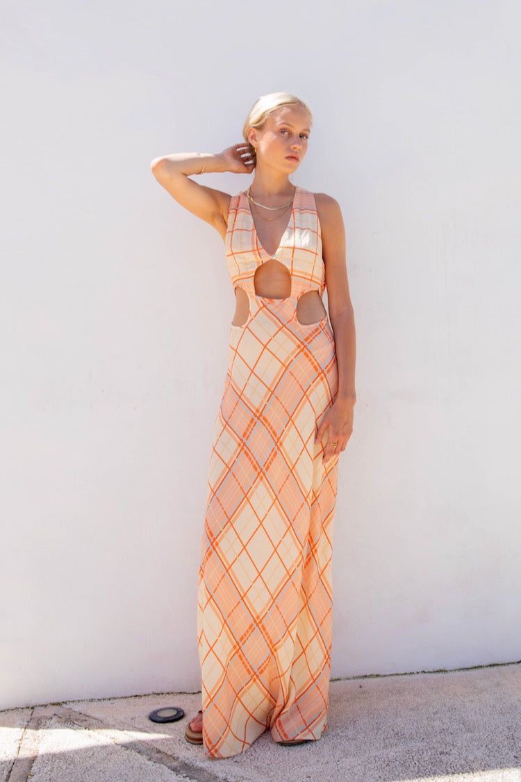 VRG GRL Style Icon Bias Cut Maxi Dress // Sorbet sold by Verge Girl product image thumbnail 6