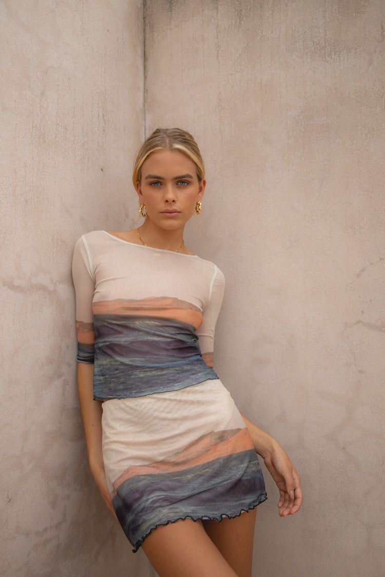 VRG GRL Travel Archives Mesh Top // Beige sold by Verge Girl product image thumbnail 7