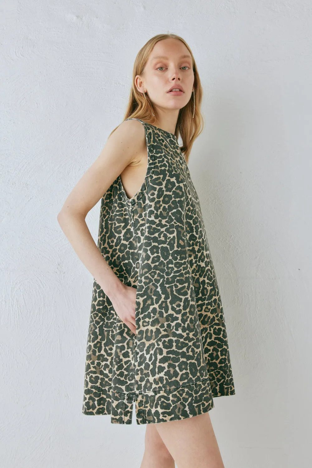 Zia Denim Mini Dress Leopard sold by Verge Girl product image thumbnail 2