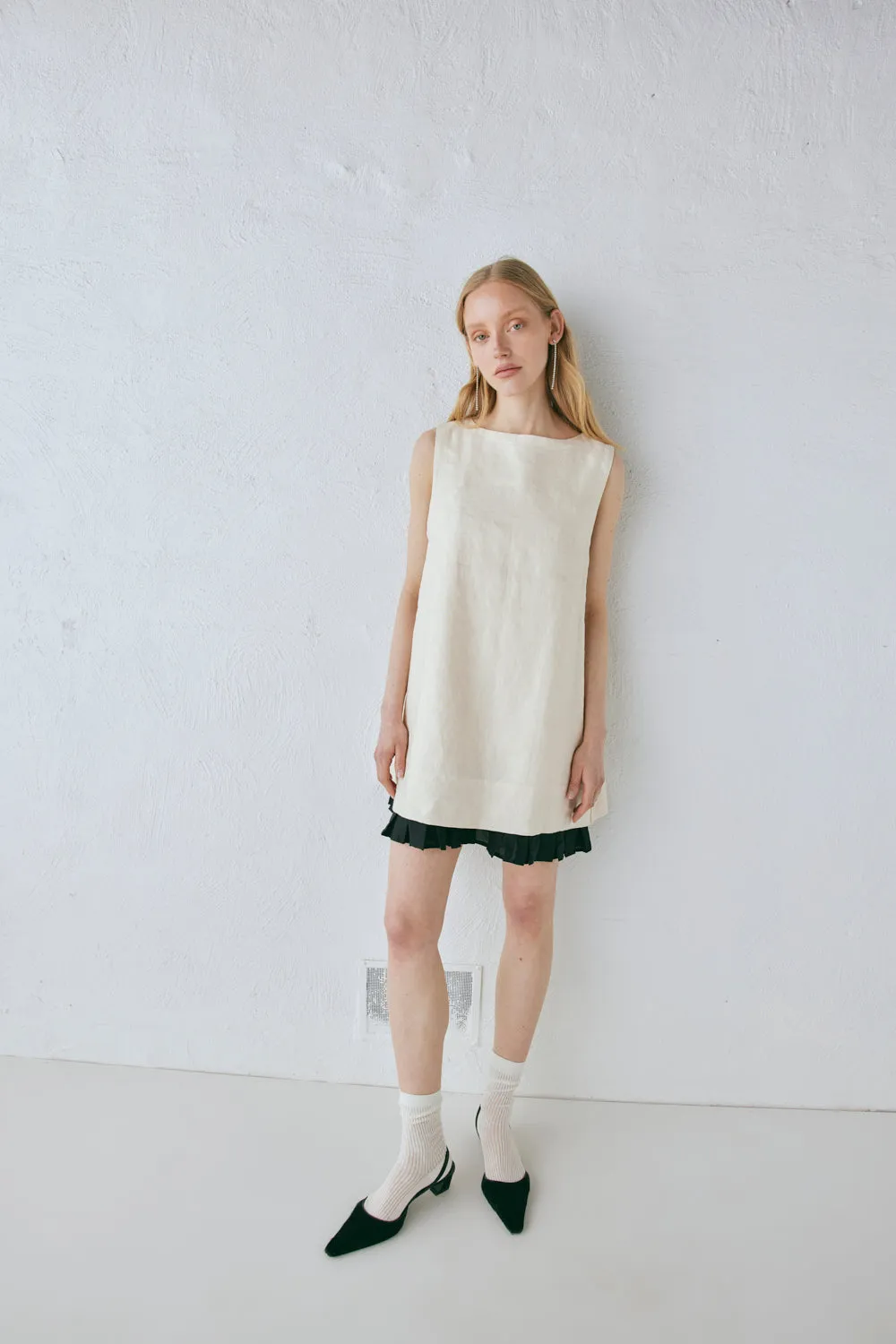Musa Linen Mini Dress Cream sold by Verge Girl product image thumbnail 3