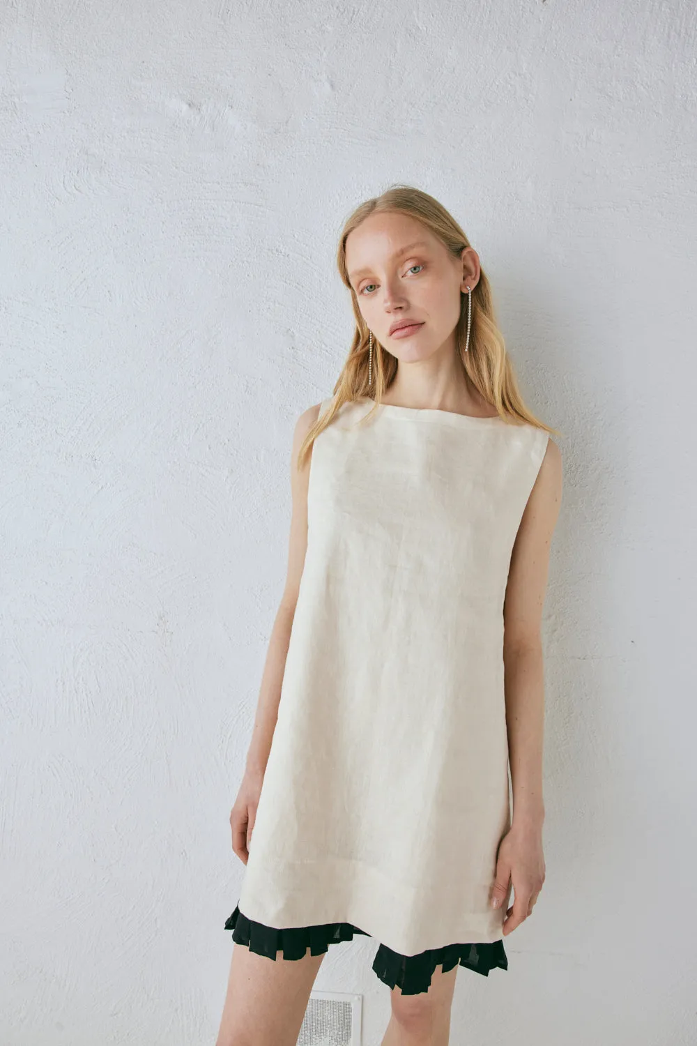 Musa Linen Mini Dress Cream sold by Verge Girl product image thumbnail 5