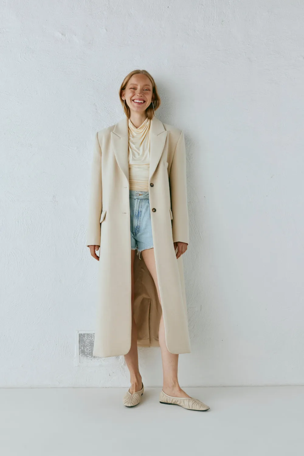 Dua Trench Coat Cream sold by Verge Girl