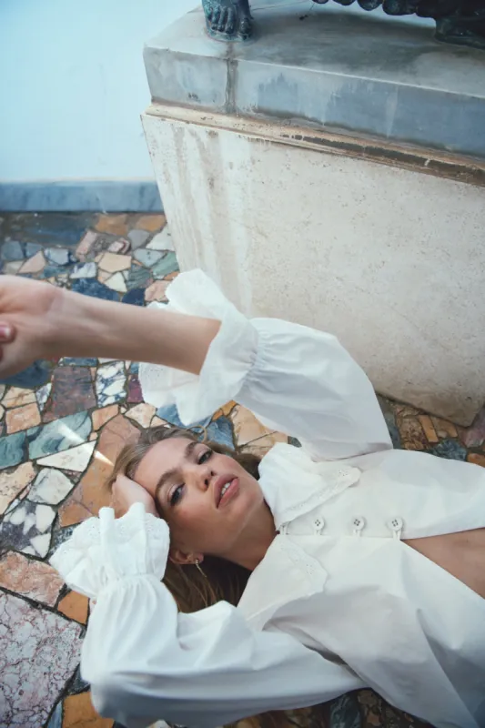 Mae Blouse White sold by Verge Girl