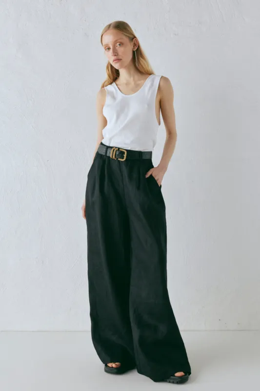 Energy Flows Linen Pants Black made by Verge Girl