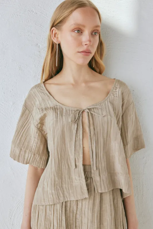 The Sea & I Smock Top Taupe sold by Verge Girl