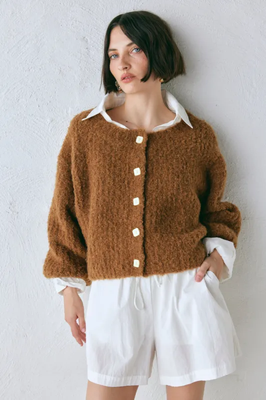 Elsie Knit Cardigan Copper sold by Verge Girl
