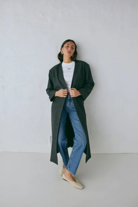 Vale Trench Coat Charcoal sold by Verge Girl