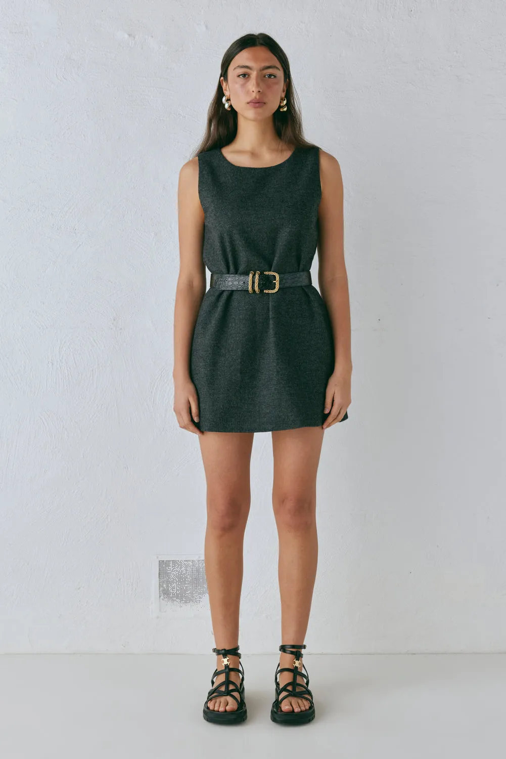 Vale Mini Dress Charcoal sold by Verge Girl