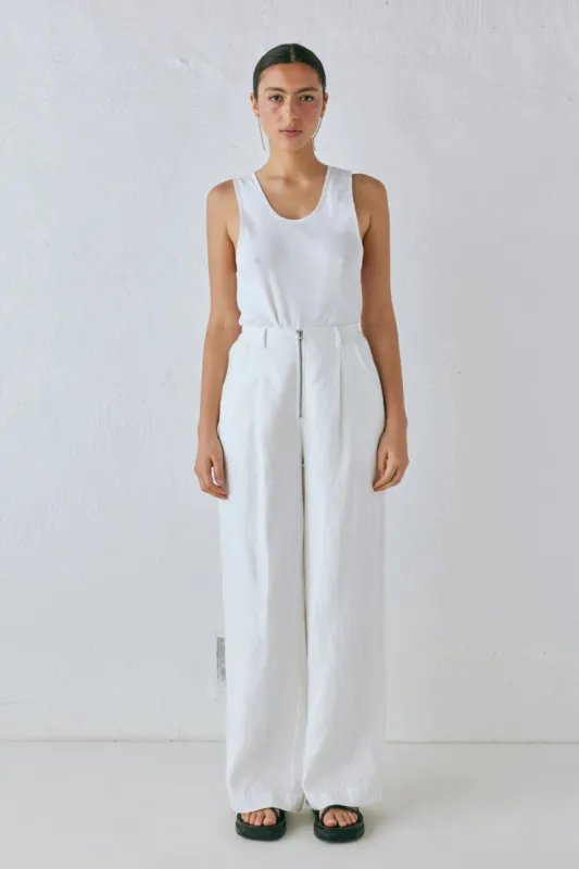 Nahna Linen Pants White sold by Verge Girl