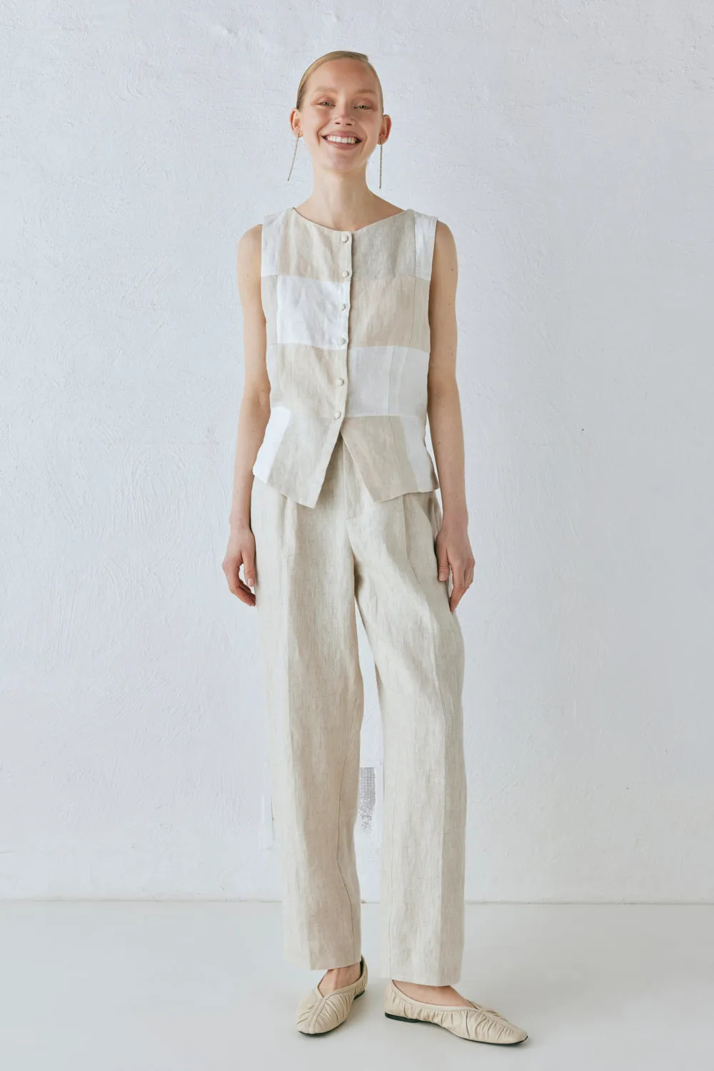 Rare Linen Vest Natural sold by Verge Girl product image thumbnail 2