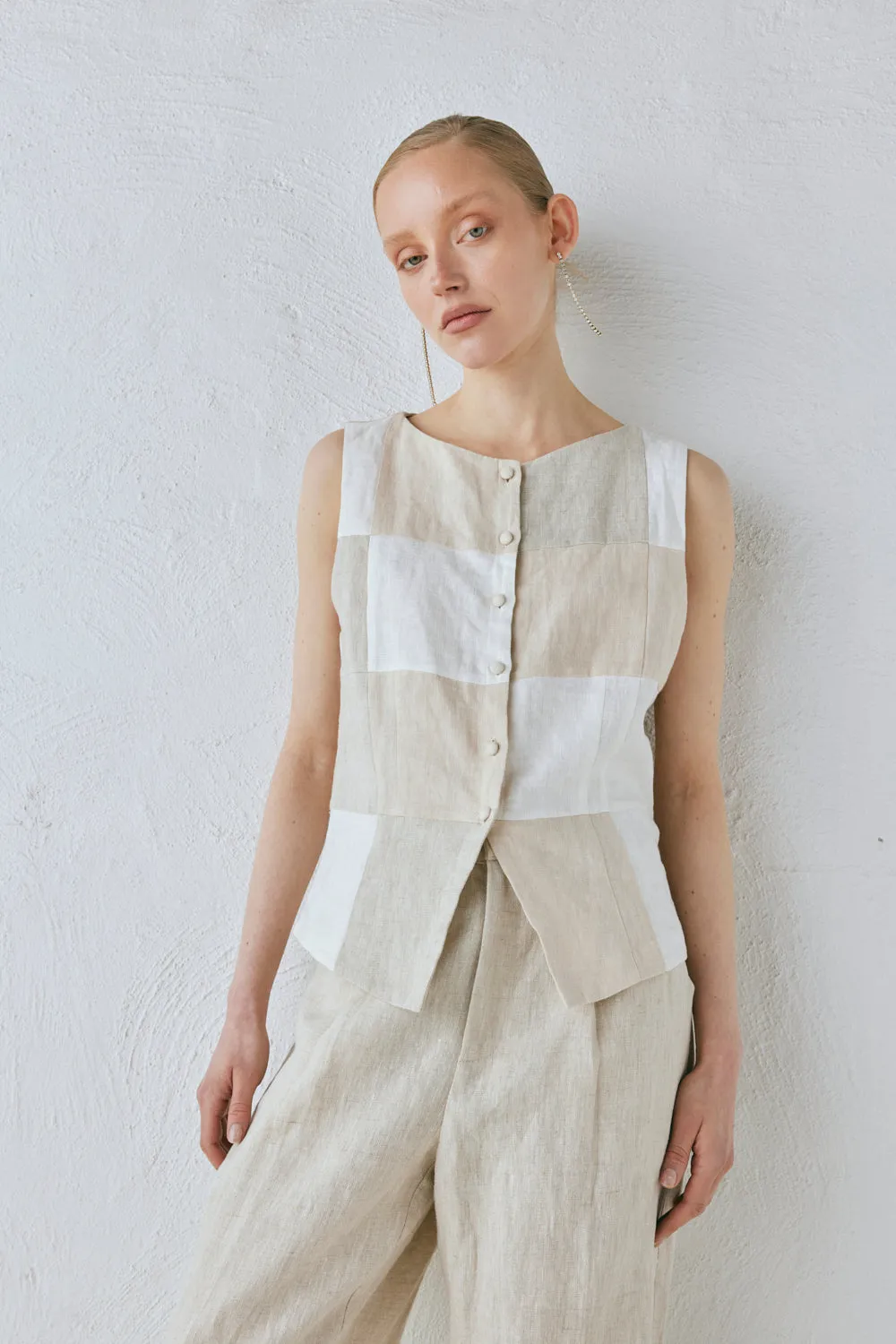 Rare Linen Vest Natural sold by Verge Girl product image thumbnail 3