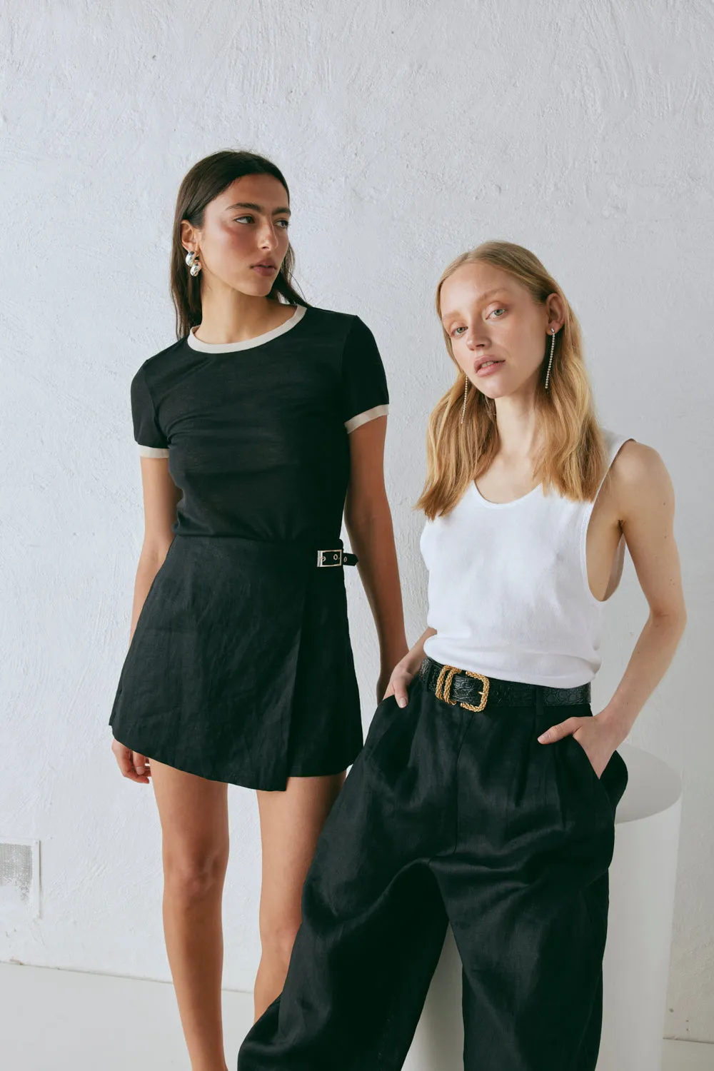 Matteo Linen Skort Black sold by Verge Girl product image thumbnail 5