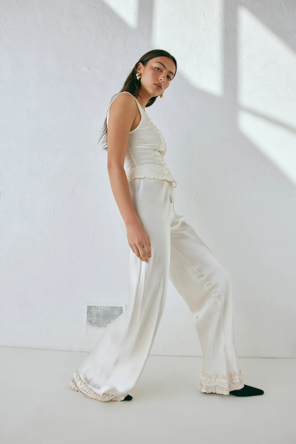 Citara Satin Pants White sold by Verge Girl product image thumbnail 4