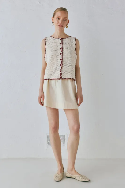 Stella Knit Vest Cream made by Verge Girl