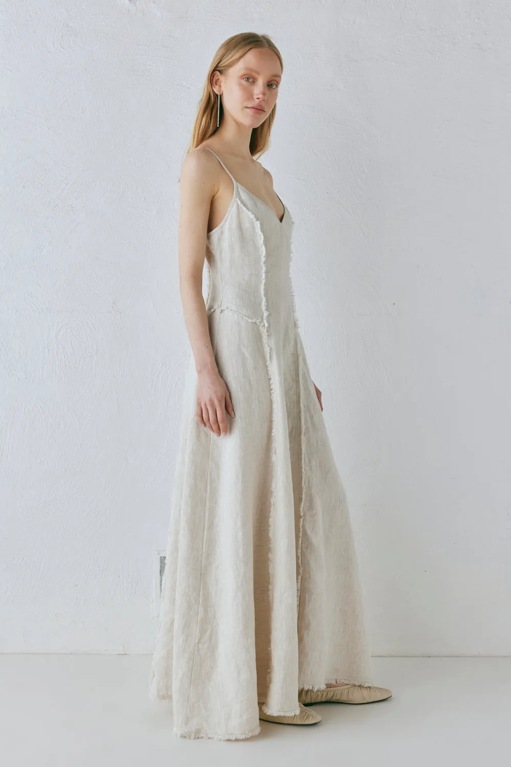 Thea Linen Maxi Dress Natural sold by Verge Girl product image thumbnail 3