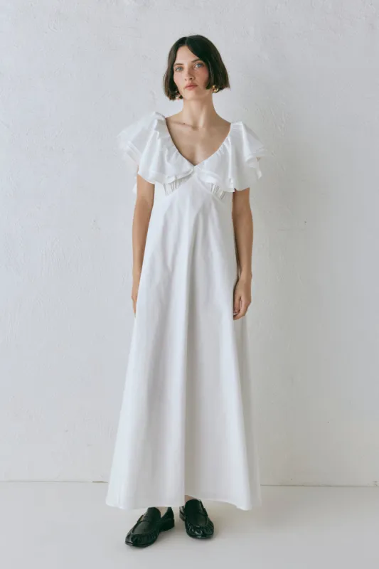 Party Nights Frill Midi Dress White sold by Verge Girl