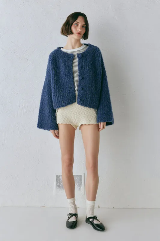 Lacy Knit Cardigan Marle sold by Verge Girl