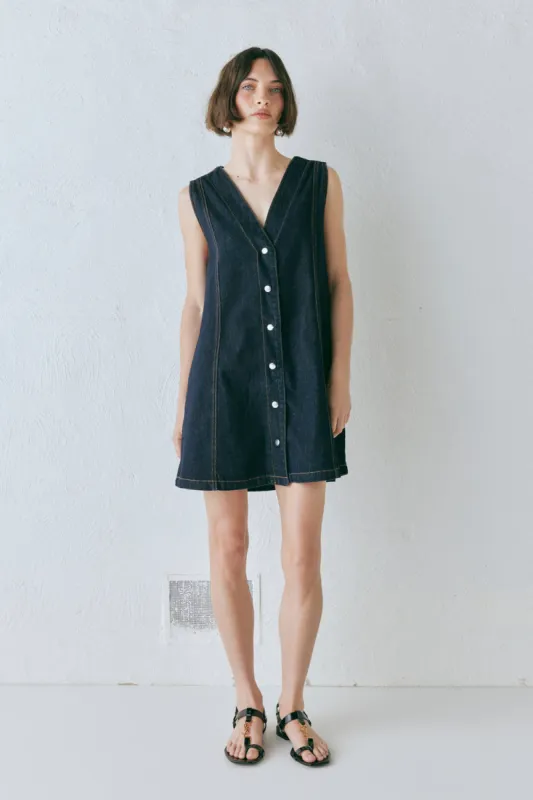 Aston Denim Mini Dress Indigo sold by Verge Girl
