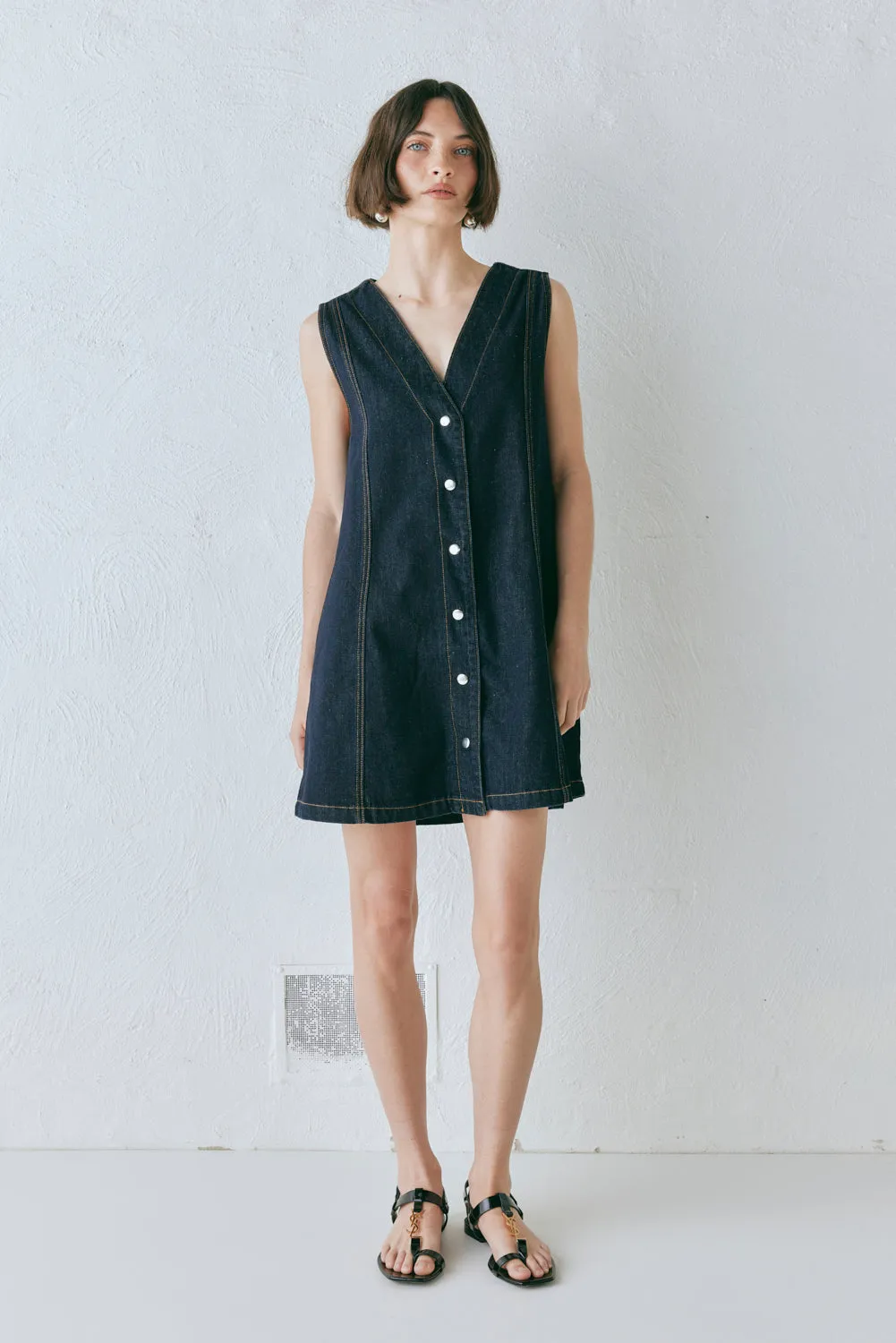 Aston Denim Mini Dress Indigo sold by Verge Girl
