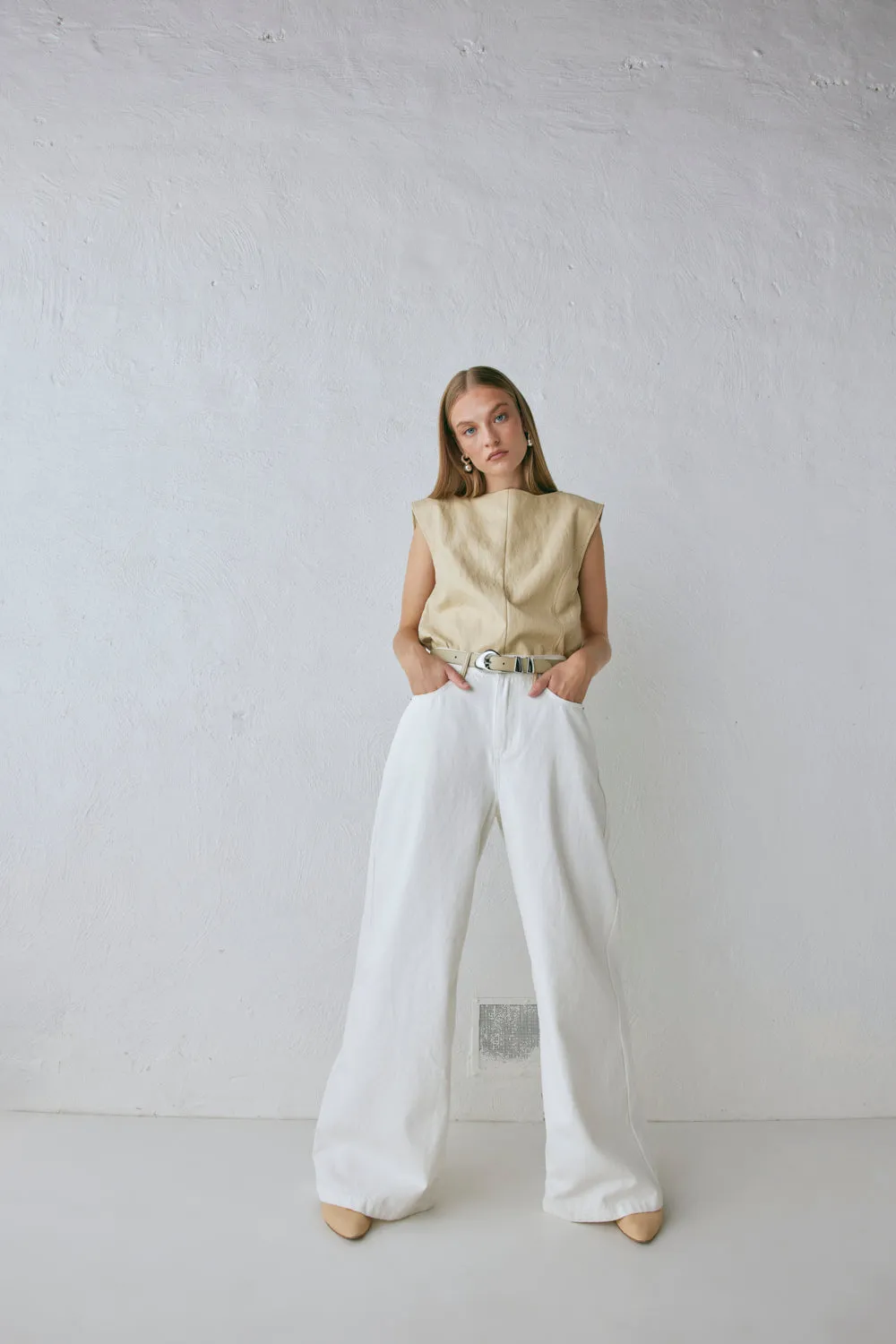 Sutton High Rise Denim Jeans White sold by Verge Girl product image thumbnail 3
